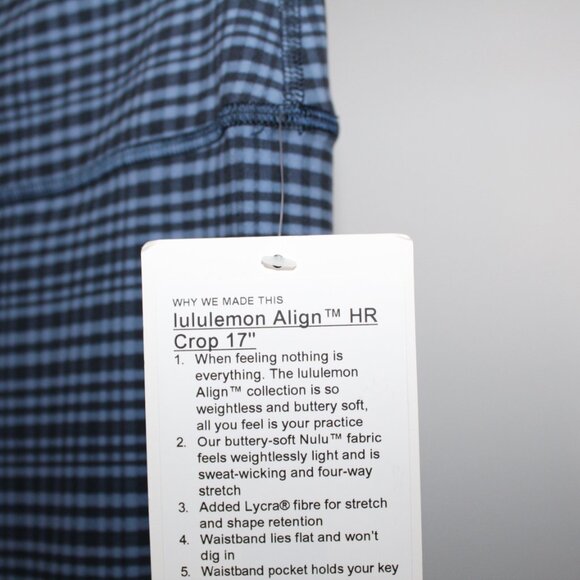 NWT Lululemon ALIGN High Rise Crop 17" GGWD Houndstooth Blue 10 - Picture 5 of 7